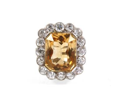 Diamant Citrinring - Schmuck Onlineauktion