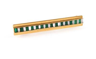 Diamant Smaragdkravattenklammer - Jewellery
