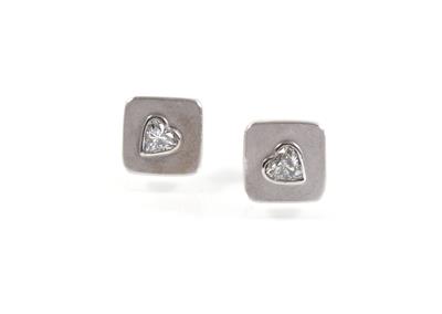 Diamantherzohrstecker zus. ca.1 ct - Schmuck Onlineauktion