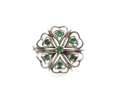 Smaragd Perlkettenclip - Klenoty