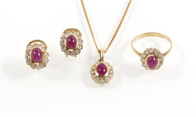 Brillant Rubin Damenschmuckgarnitur - Jewellery
