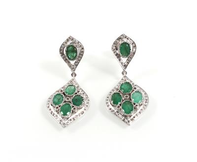 Diamant Smaragd Ohrgehänge - Jewellery