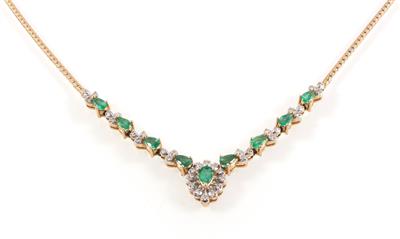 Brillant Smaragdcollier - Schmuck Onlineauktion