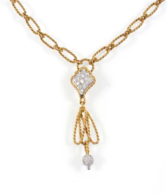 Brillantcollier zus. ca.0,60 ct - Klenoty