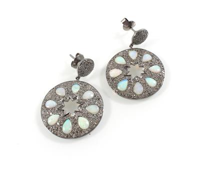 Diamant Opal Ohrgehänge - Jewellery