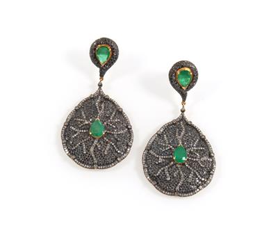 Diamant Smaragdohrgehänge - Jewellery