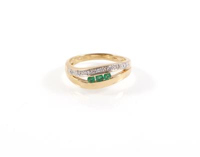 Achtkantdiamant Smaragdring - Schmuck online auction