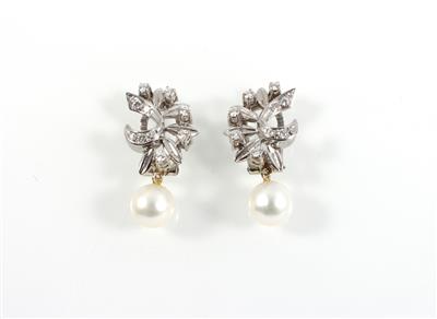 Brillant Achtkantdiamantohrclips zus. ca. 0,55 ct - Jewellery