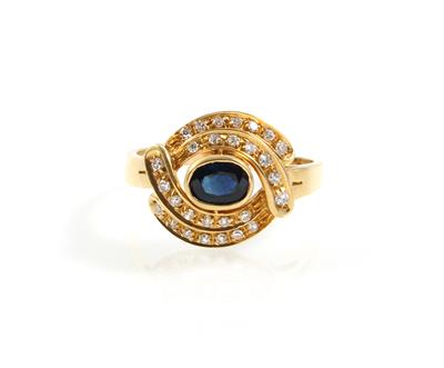 Diamant Saphirring - Schmuck online auction