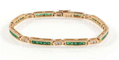 Brillant-Smaragdarmband - Schmuck online auction