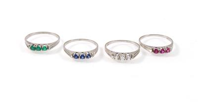 4 Brillant Imitationsstein Ring Set - Jewellery