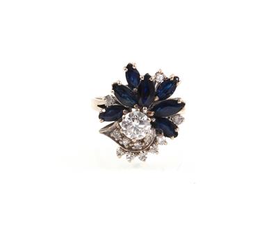 Diamant Saphir Ring - Schmuck online auction