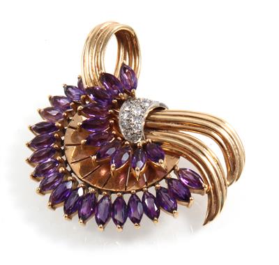 Amethystbrosche - Schmuck online auction