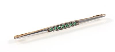 Diamant Smaragdbrosche - Schmuck online auction