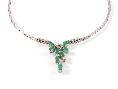 Brillant/Smaragdcollier - Klenoty