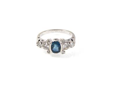 Diamant/Saphirdamenring zus. ca. 0,65 ct - Jewellery