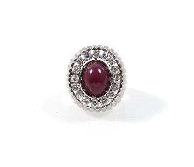 Brillant Rubin Ring zus. ca. 0,75 ct - Schmuck Muttertag-Special online auction