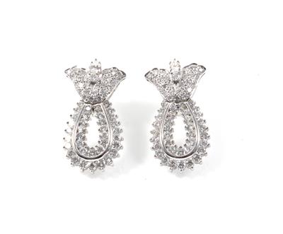 Diamantohrclipsgehänge zus. ca. 7,00 ct - Schmuck Muttertag-Special online auction