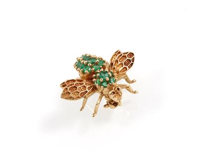 Smaragdbrosche Fliege - Jewellery