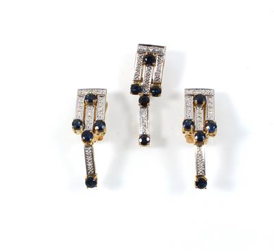 Achtkantdiamant Saphirdamenschmuckgarnitur - Jewellery