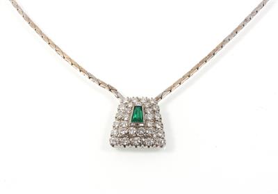 Brillant Smaragdcollier - Schmuck online auction