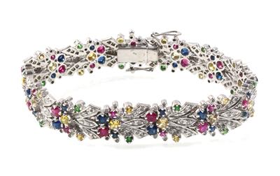 Diamant Farbsteinarmband - Schmuck online auction