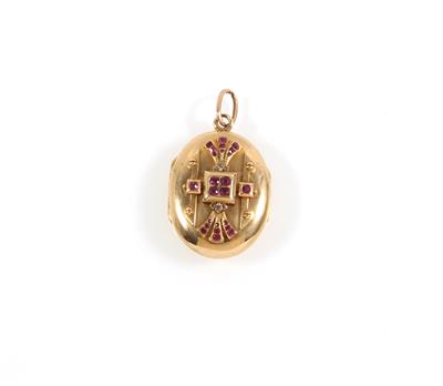 Rubin Diamantrauten Medaillon - Jewellery