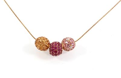 3 Farb-, Schmuckstein- und Achtkantdiamantanhänger - Jewellery
