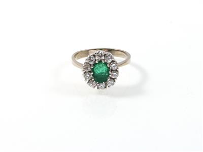 Brillant/Smaragddamenring zus. ca. 1,00 ct - Klenoty