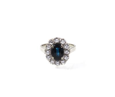 Brillant-Saphirdamenring zus. ca. 0,90 ct - Schmuck