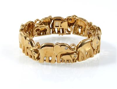 Brillantarmband Elefanten zus. ca. 0,50 ct - Jewellery