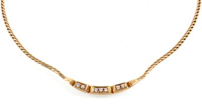 Brillantcollier zus. ca. 0,10 ct - Gioielli