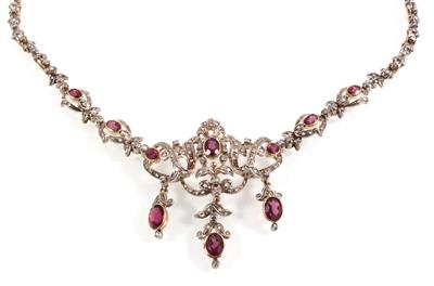 Diamantrauten Granatcollier - Gioielli