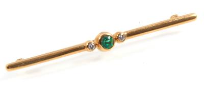 Brillant Smaragdstabbrosche - Jewellery