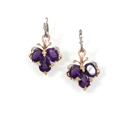 Amethystohrgehänge zus.21 ct - Sommerauktion Schmuck