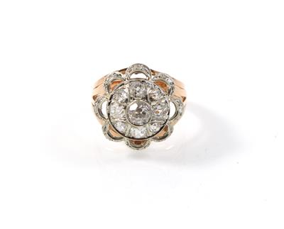 Altschliffbrillanten Diamantrautenring zus. ca. 1,60 ct - Jewellery