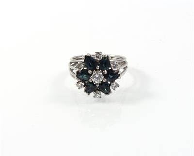 Brillant-Saphirdamenring zus. ca. 0,55 ct - Jewellery