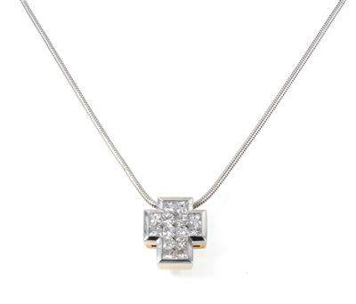 Diamant Kreuzanhänger zus. ca.1 ct - Klenoty