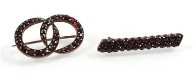2 Granatbroschen - Jewellery