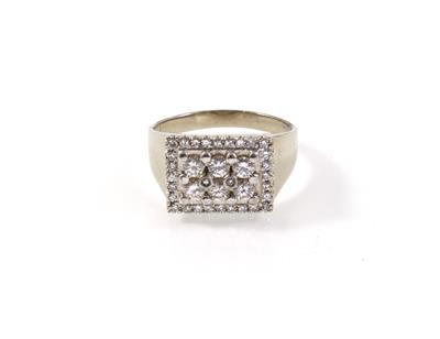 Brillant Achtkantdiamant Ring zus. ca. 1,00 ct - Klenoty