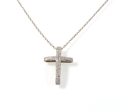 Diamantkreuzanhänger zus. ca. 0,30 ct - Jewellery