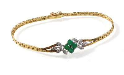 Achtkantdiamant Smaragdarmkette - Jewellery