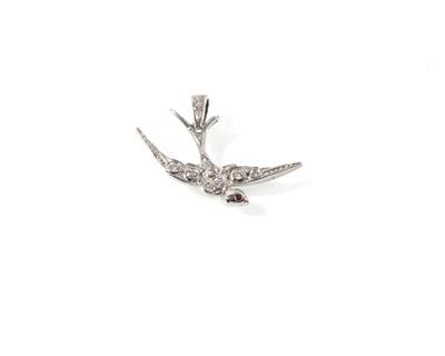 Brillantanhänger Vogel zus. ca. 0,25 ct - Schmuck Schwerpunkt Flora & Fauna