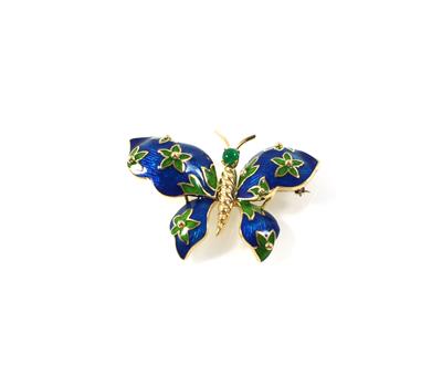 Smaragd Emailanhänger Schmetterling - Jewellery