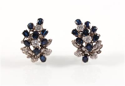 Brillant Achtkantdiamant Saphirohrclips - Jewellery