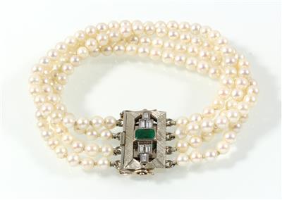 Diamant-Kulturperlenarmband - Gioielli