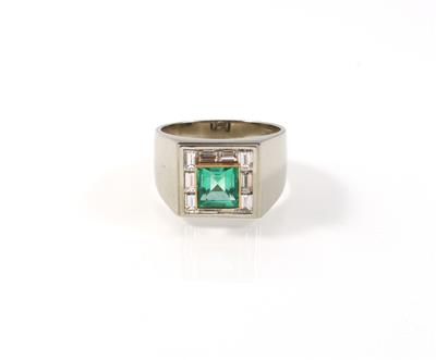 Diamant Smaragd Ring - Schmuck