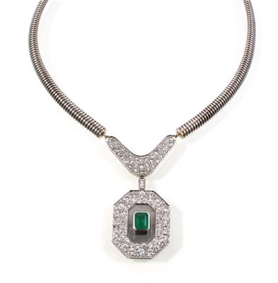 Diamant Smaragdcollier - Klenoty