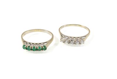 2 Ringe Brillanten Smaragde (Set) - Gioielli