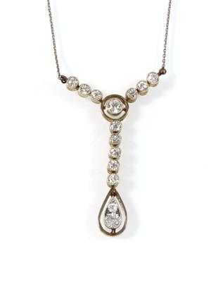 Altschliffbrillantcollier zus. ca. 1,80 ct - Schmuck